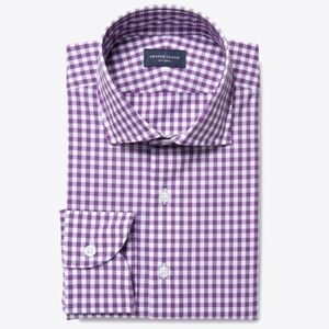 Proper Shirtings Contemporary Fit Lavender Gingham Mens 100% Cotton Shirt
